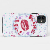 Kus me! Rode lippen met hart Case-Mate iPhone Case (Achterkant (horizontaal))