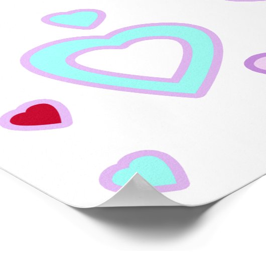 Kus me! Rode lippen met hart Poster (Hoek)