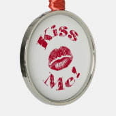 Kus me! Rode lippen Metalen Ornament (Rechts)