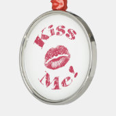 Kus me! Rode lippen Metalen Ornament (Links)