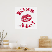 Kus me! Rode lippen Poster (Keuken)