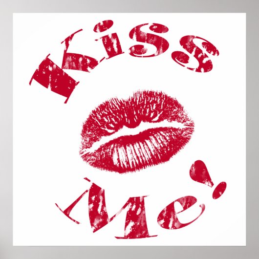 Kus me! Rode lippen Poster (Voorkant)