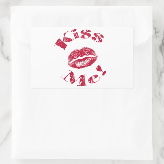Kus me! Rode lippen Rechthoekige Sticker (Tas)