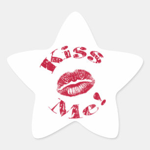 Kus me! Rode lippen Ster Sticker