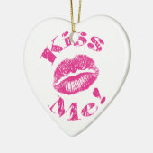 Kus me! Roze lips Keramisch Ornament (Links)