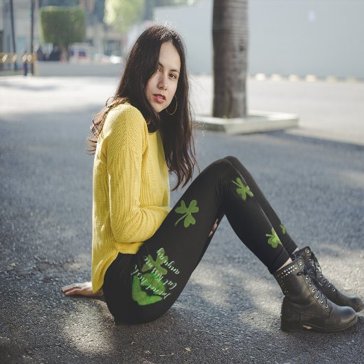 Kus me Shamrock zwart Leggings