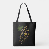 Kus me Shamrock zwart Tote Bag (Achterkant)