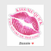 Kus me snel kussen lippen lippenstift liefde roman sticker (Vel)