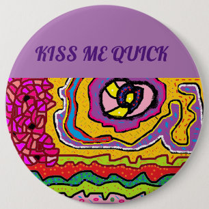 Kus me snel leuk Hip ontwerp voor een feestje Ronde Button 6,0 Cm