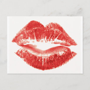 Kus me snel, rode lippen briefkaart