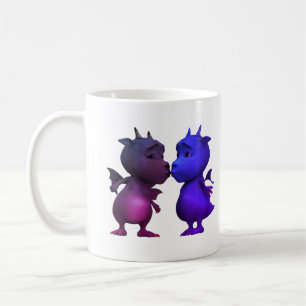 Kus me Snel Schattig Blauw & Roze Baby Draak Koffiemok