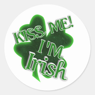 Kus me! St. Patrick's Day Ronde Sticker