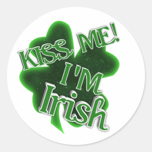 Kus me! St. Patrick's Day Ronde Sticker