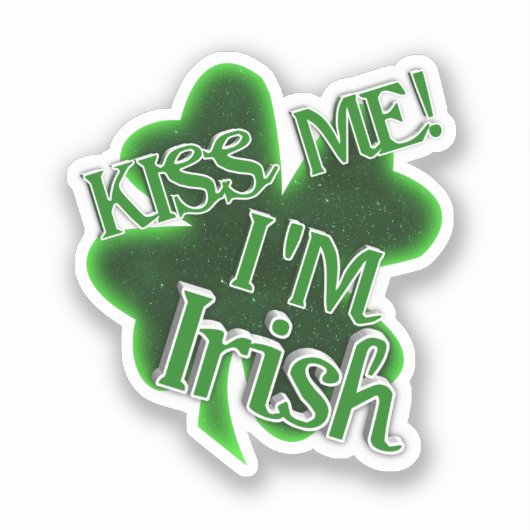 Kus Me! St. Patrick's Day Sticker (Voorkant)