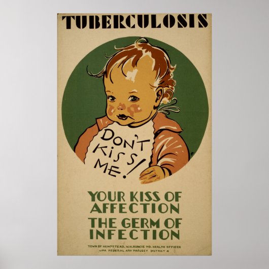 Kus Me Tuberculosis WPA  Health Poster (Voorkant)
