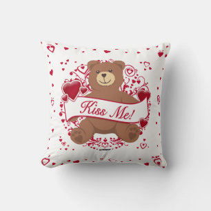 Kus me! Valentijnsdag Teddy Bear Kussen