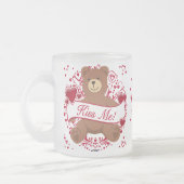 Kus me! Valentijnsdag Teddy Bear Matglas Koffiemok (Links)