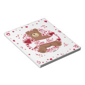 Kus me! Valentijnsdag Teddy Bear Notitieblok (Schuin)