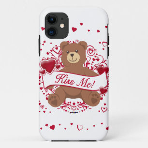 Kus Me! Valentijnsdag Teddybeer Case-Mate iPhone Case