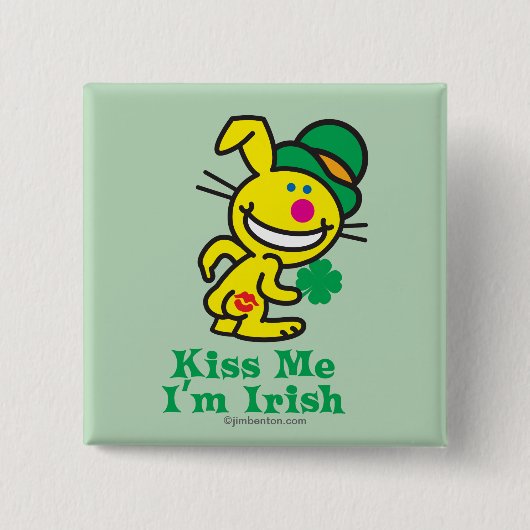 Kus me vierkante button 5,1 cm (Voorkant)