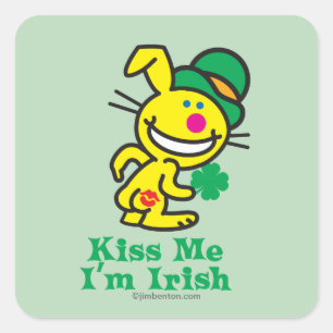 Kus me vierkante sticker