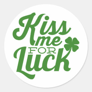 Kus me voor de lok - St. Patrick's Day Ronde Sticker