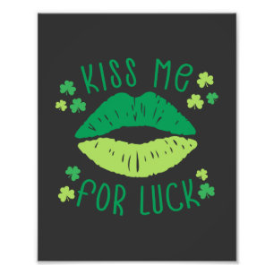 Kus me voor geluk St Patricks Day Foto Afdruk