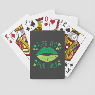 Kus me voor geluk St Patricks Day Pokerkaarten