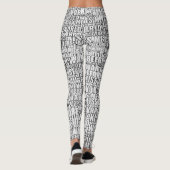 Kus me voor wereldoorlog 3 typografisch motief pat leggings (Achterkant)