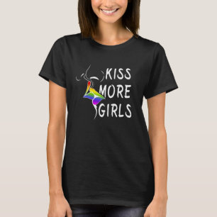 Kus Meer Meisjes Grappige Lesbische LGBTQ Pirde Bo T-shirt