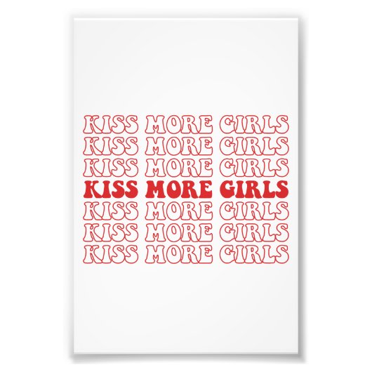 Kus Meer Meisjes Lesbisch Biseksueel LGBTQ Pride M Foto Afdruk (Voorkant)