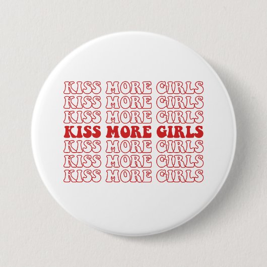 Kus Meer Meisjes Lesbisch Biseksueel LGBTQ Pride M Ronde Button 7,6 Cm (Voorkant)