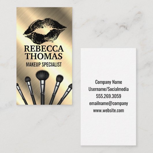 Kus Merk | Make-up kwast set Visitekaartje (Voorkant / Achterkant)