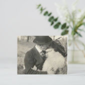 Kus met bont briefkaart (Staand voorkant)