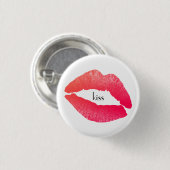 kus met lip print ronde button 3,2 cm (Voorkant /achterkant)