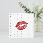 kus met rode lippenstift Ansichtkaart Kaart (Staand voorkant)