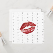 kus met rode lippenstift Ansichtkaart Kaart (Voorkant / Achterkant in situ)