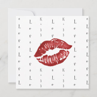 kus met rode lippenstift Ansichtkaart Kaart