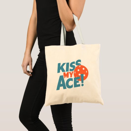 Kus Mijn Ace Grappig Pickleball Speler Gezegde Vro Tote Bag (Voorkant (product))