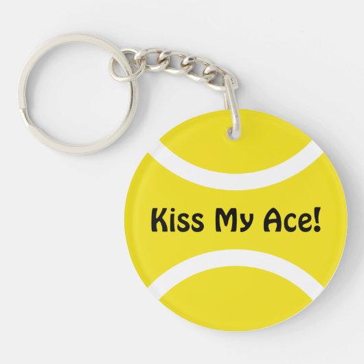 Kus mijn ace tennisbal sleutelhanger | Personalise (Voorkant)