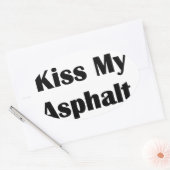 Kus mijn asfalt zwart ovale sticker (Envelop)