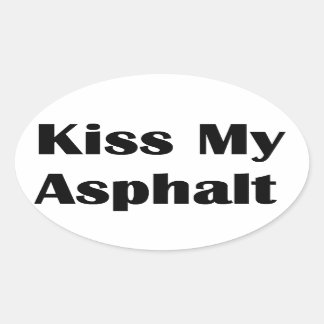 Kus mijn asfalt zwart ovale sticker