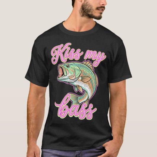 Kus Mijn Baars Grappige Vissen T-shirt (Voorkant)