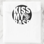 Kus mijn bas grote mondbas Gevist Ronde Sticker (Tas)