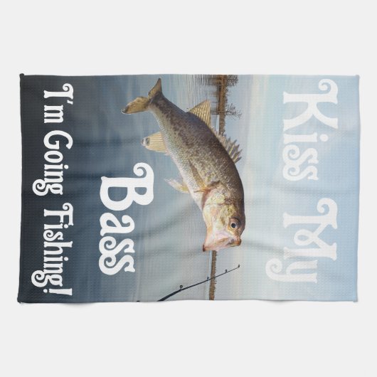 Kus mijn bas Ik ga Gevist Theedoek (Horizontaal)