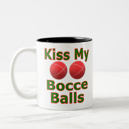Kus Mijn Bocceballen Tweekleurige Koffiemok