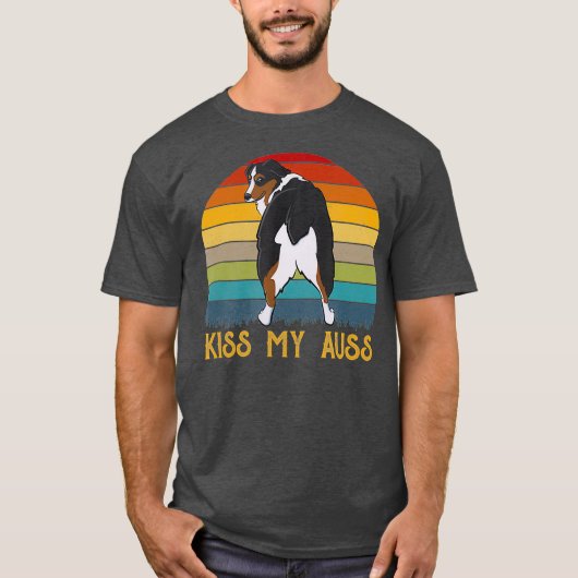 Kus Mijn Een Grappige Aie Moeder Australische Herd T-shirt (Voorkant)