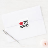 Kus mijn ezel vierkante sticker (Envelop)