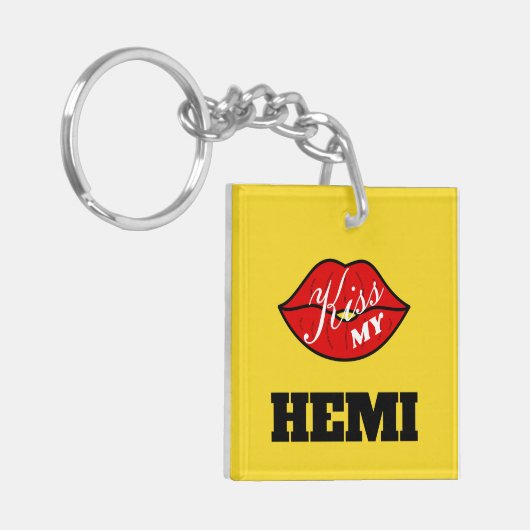 Kus mijn Hemi Power Yellow Jacket Challenger Sleutelhanger (Voorkant Links)