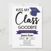 Kus mijn klas vaarwel blauw zwart Afstuderen Kaart (Voorkant)